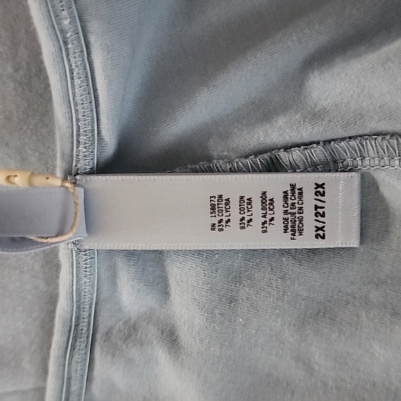 NWT SKIMS Light Blue‎ Raw Edge Slit Long Skirt Size 2X - Picture 7 of 8